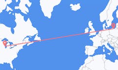 Flyreiser fra Milwaukee, USA til Gdansk, Polen