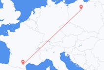 Flyg från Carcassonne, Frankrike till Bydgoszcz, Polen