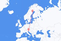 Flyrejser fra Skelleftea, Sverige til Trieste, Italien