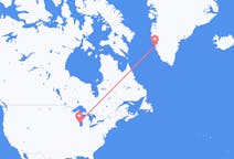 Flyreiser fra Milwaukee, til Nuuk