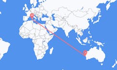 Flyg från Geraldton, Australien till Cagliari, Italien