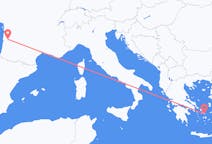Flights from Bordeaux in France to Mykonos in Greece