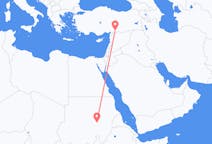 Flyg från Khartoum, Sudan till Gaziantep, Turkiet