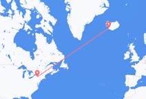 Flyg från Ithaca, USA till Reykjavík, Island