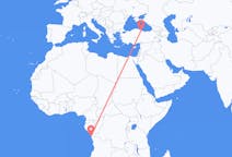 Flyrejser fra Cabinda, Angola til Samsun, Tyrkiet