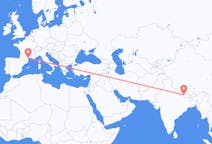 Flyreiser fra Katmandu, Nepal til Aspiran, Frankrike