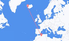 航班从阿尔及利亚巴亚兹市到雷克雅维克市，冰岛塞尔