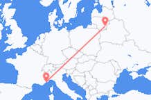 Flyreiser fra Vilnius, Litauen til Monaco, Monaco