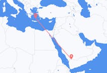 Loty z Nadżran, Arabia Saudyjska z Santorini, Grecja