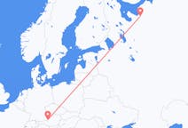 Fly fra Arkhangelsk til Salzburg
