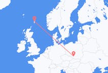 Fly fra Shetland Islands til Katowice