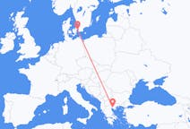Vluchten van Kopenhagen, Denemarken naar Thessaloniki, Griekenland
