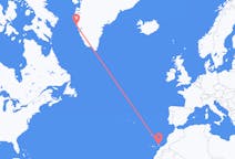 スペインのランサローテ島から、グリーンランドのマニツォクまでのフライト