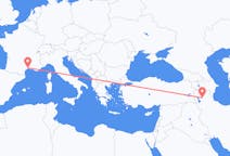 Loty z Tebriz, Iran z Montpellier, Francja