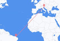 Flyg från Fortaleza, Brasilien till Trieste, Italien