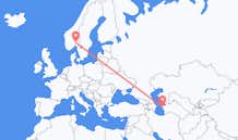 Flyg från Türkmenbaşy, Turkmenistan till Oslo, Norge