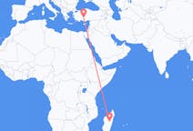 Flyg från Antananarivo, Madagaskar till Konya, Turkiet