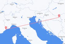 Flyg från Osijek, Kroatien till Nice, Frankrike