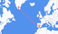 Flyrejser fra Qaqortoq, Grønland til Malaga, Spanien