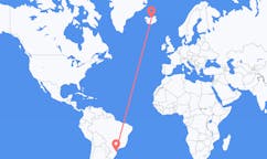Flyrejser fra Joinville, Brasilien til Akureyri, Island