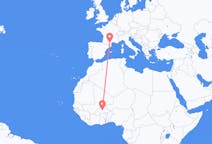 Flyreiser fra Ouagadougou, Burkina Faso til Carcassonne, Frankrike