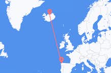 Flyrejser fra La Coruña, Spanien til Akureyri, Island
