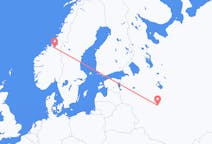 Voli from Mosca, Russia to Trondheim, Norvegia