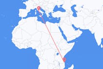 Flyrejser fra Mtwara, Tanzania til Rom, Italien