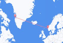 Flyg från Aasiaat, Grönland till Bergen, Norge