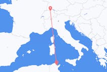 Flyg från Tunis, Tunisien till Zürich, Schweiz