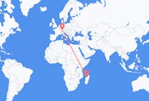 Flyreiser fra Mahajanga, Madagaskar til Friedrichshafen, Tyskland