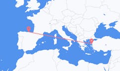 出发地 西班牙出发地 桑坦德目的地 希腊米蒂利尼的航班