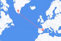 スペインのバレンシアからから、グリーンランドのナルサルスアクまでのフライト