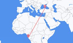 Flyreiser fra Port-Gentil, Gabon til Sinop, Tyrkia, Tyrkia
