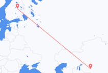 Vluchten van Qızılorda, Kazachstan naar Kuopio, Finland