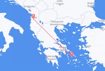 Vols depuis la ville de Tirana vers la ville de Syros