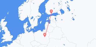 Flyg från Finland till Polen