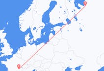 Fly fra Arkhangelsk til Lyon