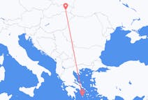 Vluchten van Kosice, Slowakije naar Milos, Griekenland