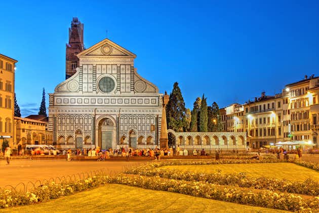 Night scene with Basilica of Santa Maria Novella in Florence, Italy