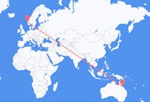Vluchten van Townsville, Australië naar Bergen, Noorwegen