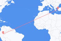Flyrejser fra Iquitos, Peru til Izmir, Tyrkiet