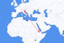Flyreiser fra Lalibela, Etiopia til Pescara, Italia