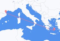 Flyg från Santorini, Grekland till Perpignan, Frankrike