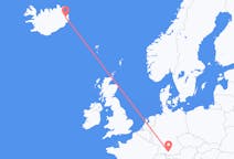 아이슬란드 에질스타디르에서 출발해 독일 메밍겐에게(으)로 가는 항공편