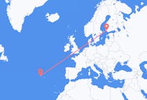 Flights from São Jorge Island, Portugal to Turku, Finland