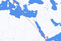 Flyreiser fra Aden, til Napoli