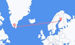 Flyreiser fra Narsaq, Grønland til Uleåborg, Finland