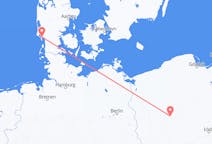 Flights from Esbjerg, Denmark to Poznań, Poland