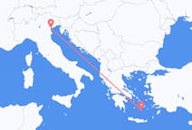 Flyrejser fra Santorini, Grækenland til Venedig, Italien